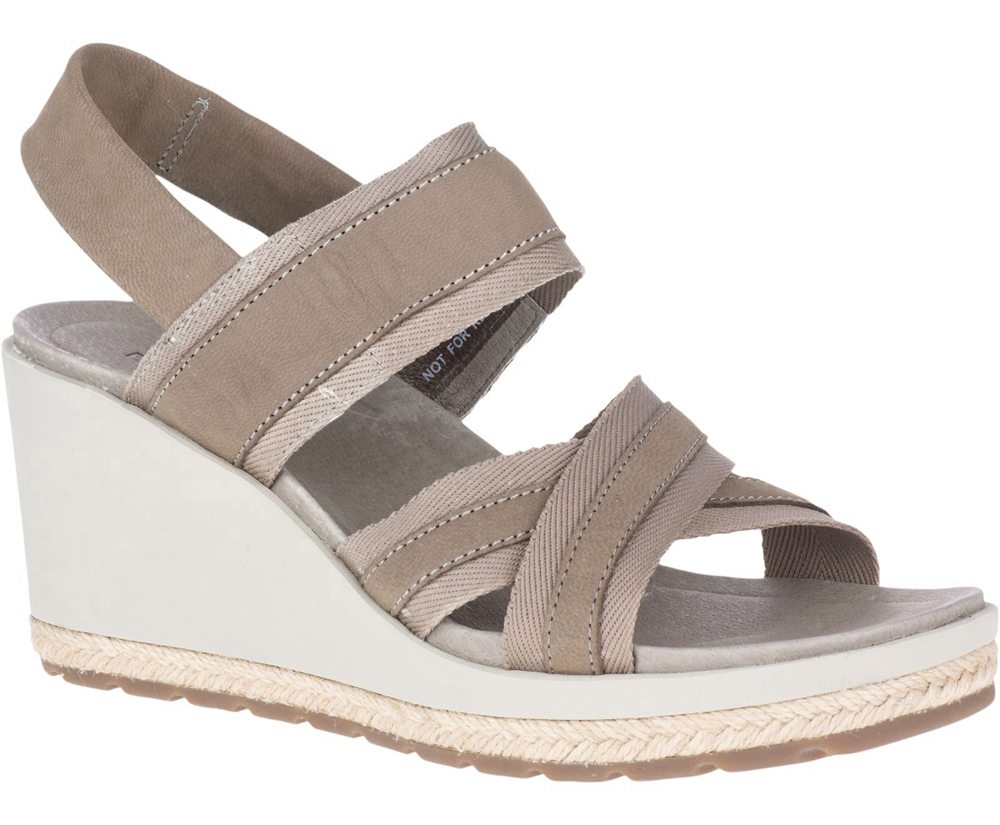 Merrell Sandaler Dame - Kaiteri Wedge Strap - Grå - QLJ047283